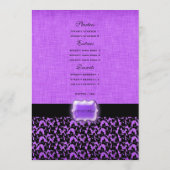 紫色の黒い結婚式メニューテンプレート メニュー (裏面)