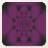 紫色の黒い蝶の花弁 スクエアペーパーコースター (正面)