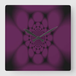 紫色の黒い蝶の花弁 スクエア壁時計