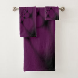 紫色の黒い蝶の花弁 バスタオルセット