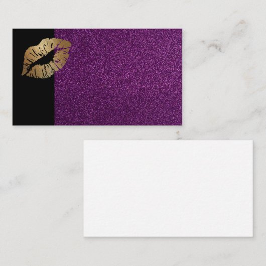 紫色の黒い金ゴールドの唇カード 名刺 (正面/裏面)