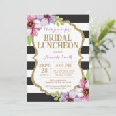 紫色の黒い金ゴールドの花嫁の昼食会の招待状 招待状 (スタンド正面)