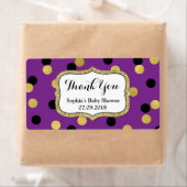 紫色の黒い金ゴールド紙吹雪赤ちゃんシャワーラベル ラベル (インサイチュ)