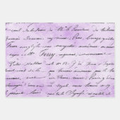 紫色の黒い銀の花とパターン ラッピングペーパーシート (正面2)