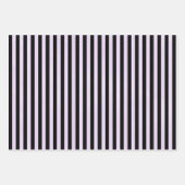 紫色の黒い銀の花とパターン ラッピングペーパーシート (正面)