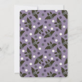 紫色の黒と灰色の漫画こうもりかわいいパーティー 招待状 (裏面)