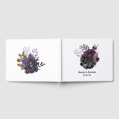 紫色の黒と金ゴールドゴシック結婚ズ ゲストブック (全面)