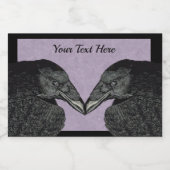 紫色の黒に大きな黒いカラス縁どが2つ フードラベル (シングルラベル)