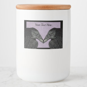 紫色の黒に大きな黒いカラス縁どが2つ フードラベル