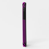紫色の黒の垂直ストライプパターンデザイン Case-Mate iPhoneケース (裏面/左)