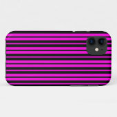 紫色の黒の垂直ストライプパターンデザイン Case-Mate iPhoneケース (裏面(横))
