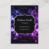 紫色の黒の幾何学的スモーク抽象芸術モノグラム 名刺 (正面)