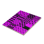 紫色の黒の混合パターンパッチワークデザイン タイル (側面)