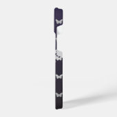 紫色の黒の銀蝶iPhone 14ケース iPhoneケース (左側面)