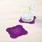 紫色の黒エレガントハート結婚のコースター ペーパーコースター (インサイチュ)