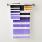 紫色の黒オレンジ色のブ絵を描ラシハロウィン バスタオルセット (インサイチュ)