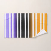 紫色の黒オレンジ色のブ絵を描ラシハロウィン バスタオルセット (ハンドタオル)