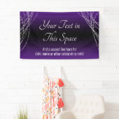 紫色の黒グラデーションいライトストリング独自の文字を追加 横断幕 (インサイチュ)