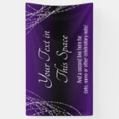 紫色の黒グラデーションいライトストリング独自の文字を追加 横断幕 (縦)