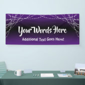 紫色の黒グラデーションいライトストリング独自の文字を追加 横断幕 (トレードショー)