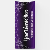 紫色の黒グラデーションいライトストリング独自の文字を追加 横断幕 (縦)