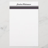 紫色の黒ストライプ色 便箋 (正面)