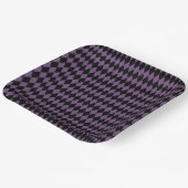 紫色の黒ハロウィンダイヤモンドパターン ペーパープレート (傾斜あり)