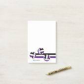 紫色の黒ボレーストライプボールプレイヤー名 ポストイット (デスク上)