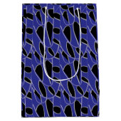 紫色の黒モダン抽象芸術 ミディアムペーパーバッグ (裏面)