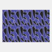 紫色の黒モダン抽象芸術 ラッピングペーパーシート (正面)