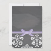 紫色の黒板のホタルのメーソンジャーのベビーシャワー 招待状 (裏面)