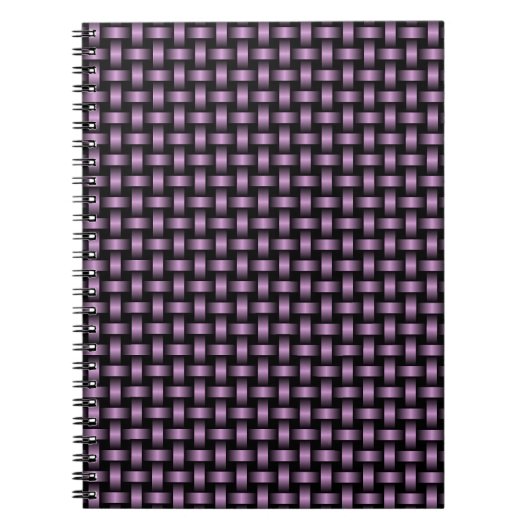 紫色の黒織りパターン ノートブック (正面)