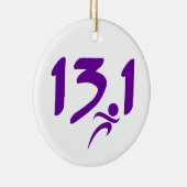 紫色の13.1の半マラソン セラミックオーナメント (右)