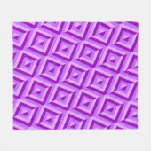 紫色の3トーンダイヤモンドパターン フリースブランケット (正面(横))