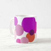 紫色の70年代水玉模様 コーヒーマグカップ (正面左)