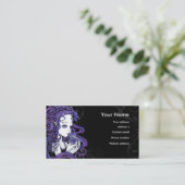"紫色の"クリスタル・ボールの天使の芸術の名刺 名刺 (スタンド正面)
