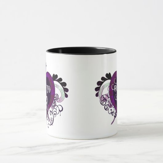 (紫色の)マグに玉を付けるために生まれて下さい マグカップ (中央)