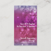 紫色の《写真》ぼけ味のマルティーニのバーのバーテンダー 名刺 (裏面)