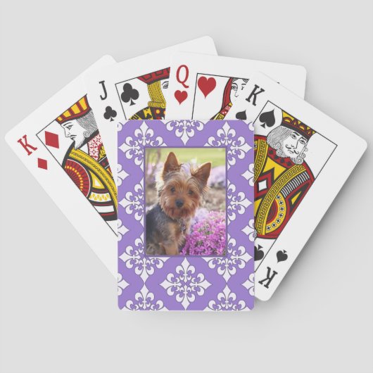 紫色の（紋章の）フラ・ダ・リカカスタマイズード（写真付き） トランプ (裏面)