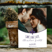 紫色の(紋章の)フラ・ダ・リ写真の保存日付 案内状