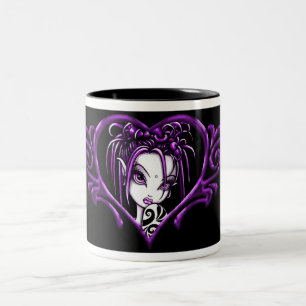 紫色の"Sophia"の入れ墨のコーヒー(茶)マグ ツートーンマグカップ