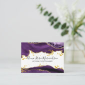 *~*紫色のAgate金ゴールドグリッター 名刺 (スタンド正面)