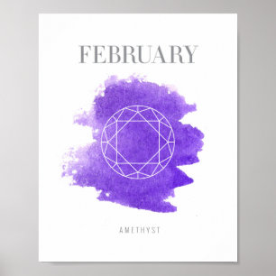 紫色のBirthstone 2月 ポスター