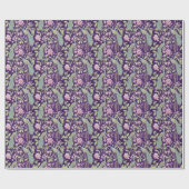 紫色のChinoiserie孔雀のフローラの分離 ラッピングペーパー (フラット)
