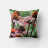 紫色のConeflowerのアートワークの装飾用クッション クッション (裏面)