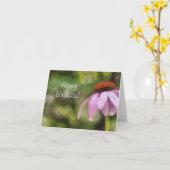 紫色のConeflowerのバースデー・カード カード (黄色い花)