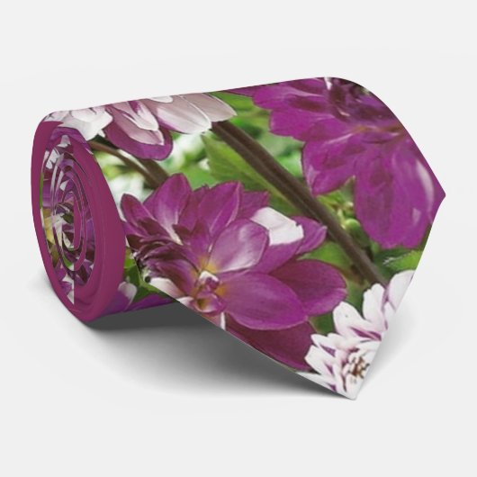 紫色のDahilas ネクタイ (ロール)