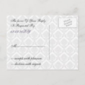 紫色のdamask rsvo インビテーションポストカード (裏面)