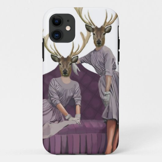 紫色のDresses.jpgのシカの双生児 Case-Mate iPhoneケース (裏面)