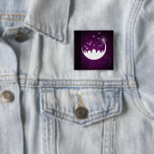 紫色のEidムバラクの月のモスク 缶バッジ (インサイチュ)